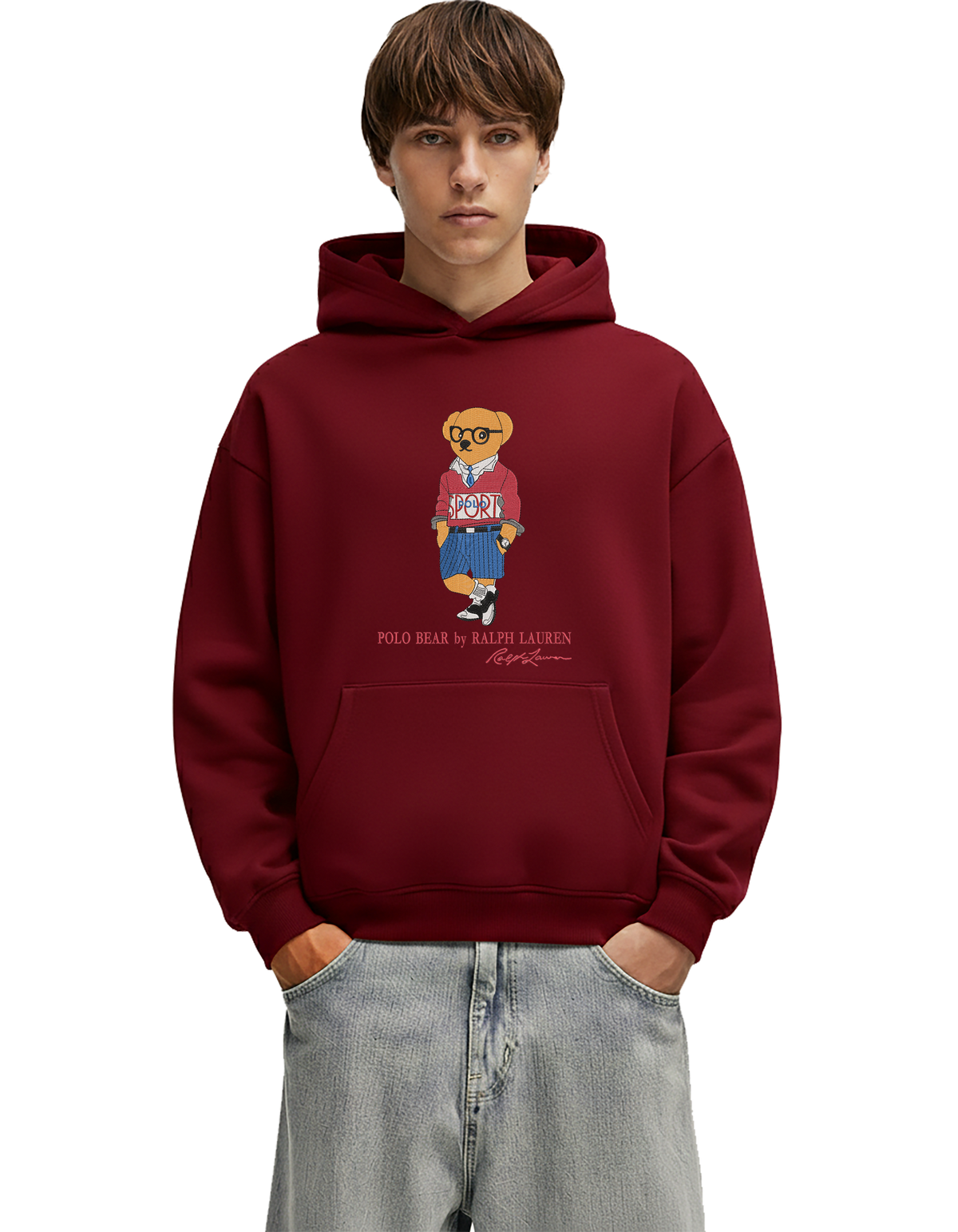 POLO Bear Hoodie unisex -Oversize Embroidered