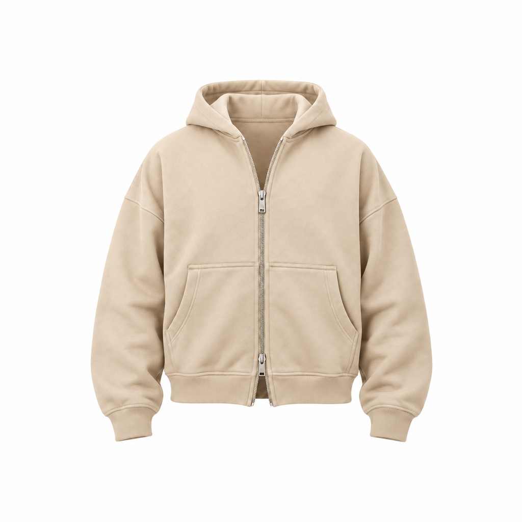 Sweater ZipUp - Boxy Fit Beige
